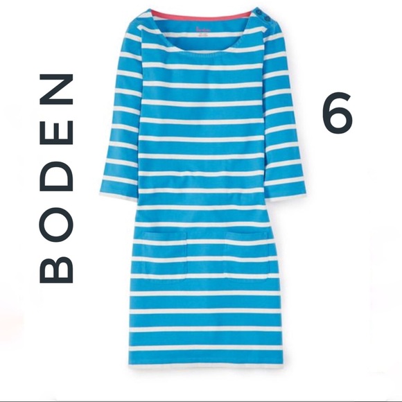 Boden Dresses & Skirts - Boden Striped Breton Knit 3/4 sleeve Tunic Dress